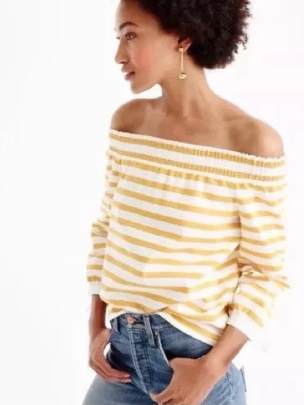 J.Crew Off-shoulder striped top